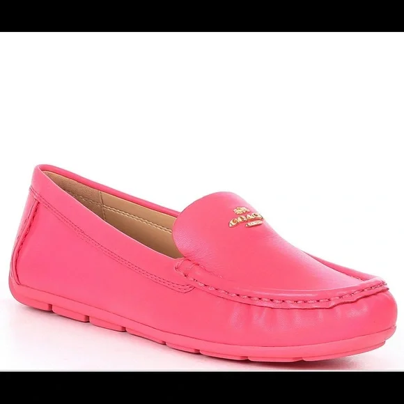 COACH, the Marley Logo Detail Leather Drivers feature: - Picture 1 of 4